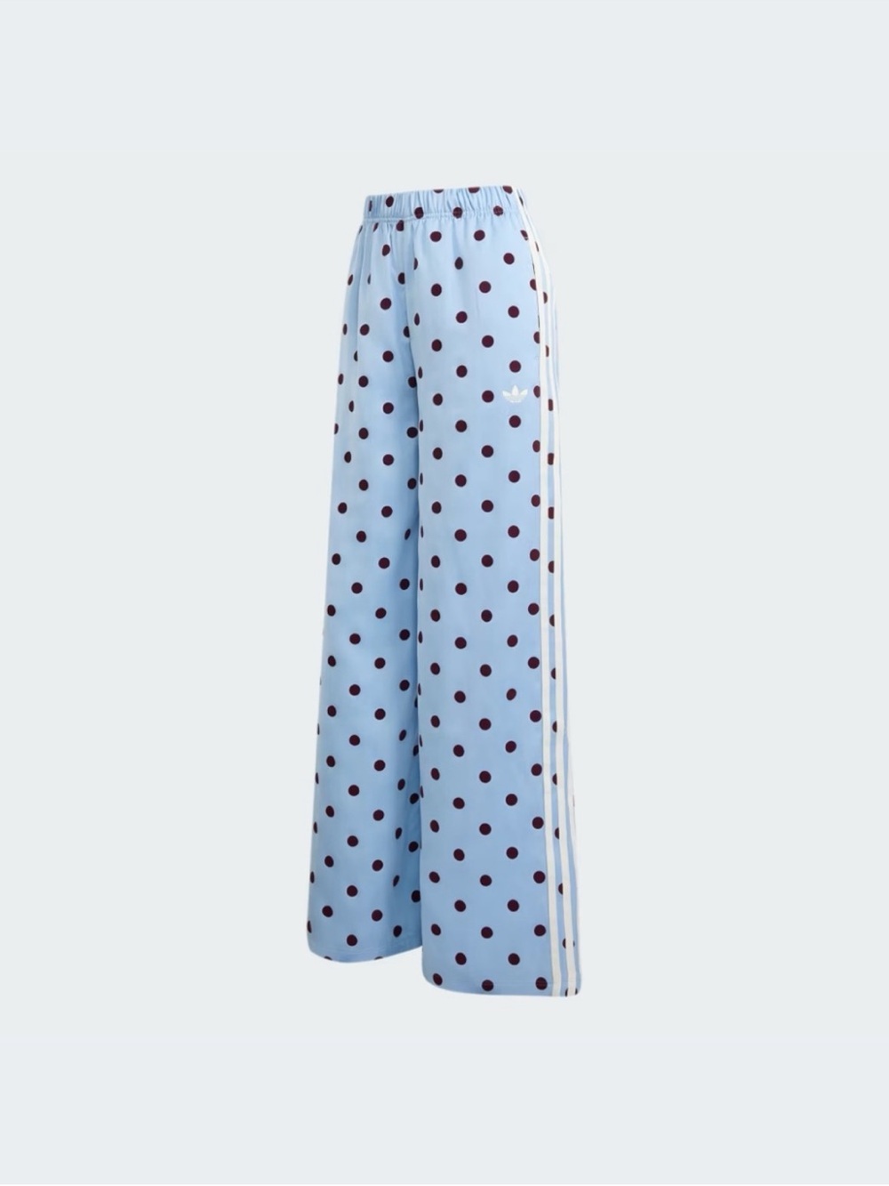 NWT Adidas Satin Polka Dots Wide Leg Pants in Clear Sky Size Small - Picture 5 of 16